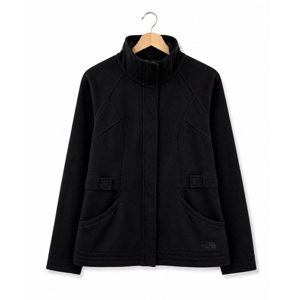The North Face Women’s Fleece Jacket Black Full Zip High Collar Size Medium